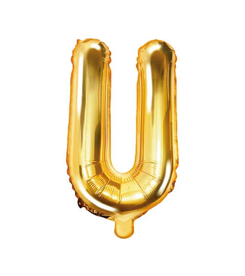 Folienballon Buchstabe "U" - gold - 35 cm