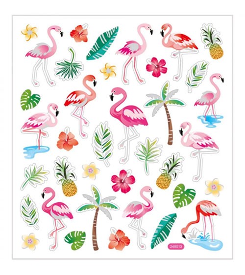Sticker "Flamingo" - mit Glitter - 1 Bogen