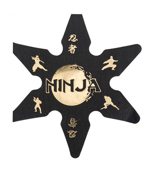 Kleine Shape-Servietten "Ninja" - 16 Stück