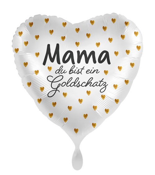 Herz-Folienballon "Mama du bist ein Goldschatz"