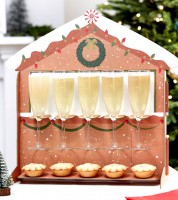 Sektglas-Halter für 5 Gläser "Weihnachtsmarkt-Stand" - 50 x 48 cm