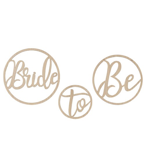 Hängedekoration aus Holz "Bride to Be" - 3-teilig
