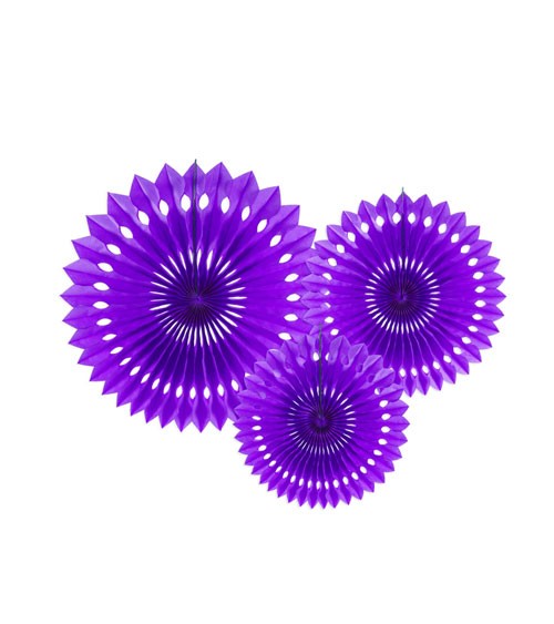 Rosetten-Set - violett - 3-teilig