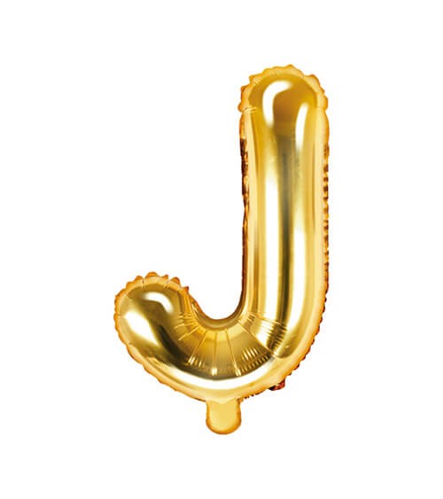 Folienballon Buchstabe "J" - gold - 35 cm