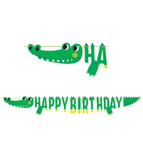 Happy Birthday-Girlande "Alligator Party" - 1,8 m