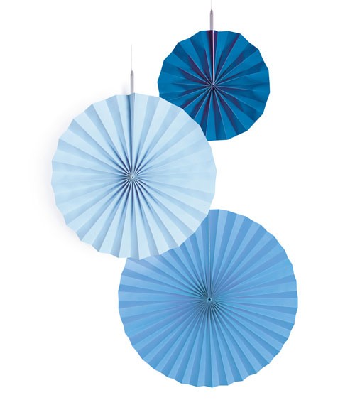 Papierfächer-Set "Farbmix Blau" - 3-teilig