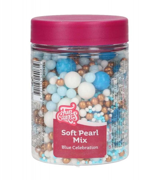 Funcakes Softperlen "Blue Celebration" - 80 g