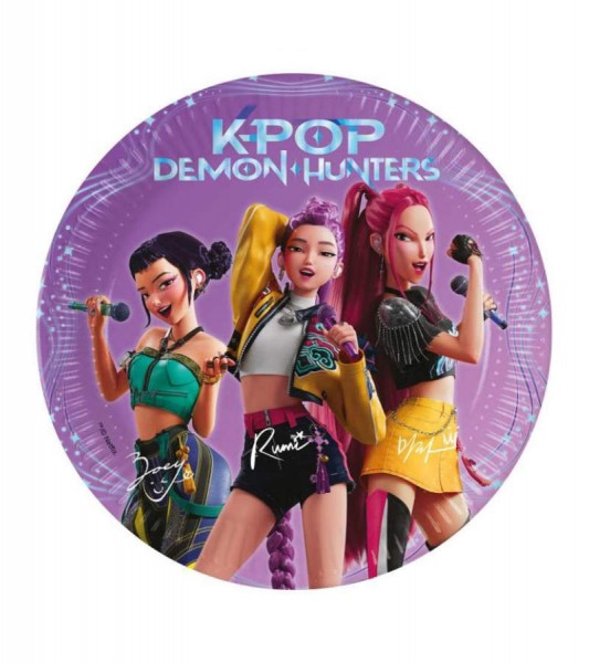 Kleine Pappteller "KPop Demon Hunters" - 8 Stück