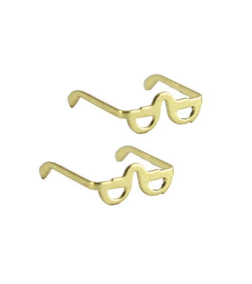 Miniatur Brille - gold - 1 cm - 2 Stück