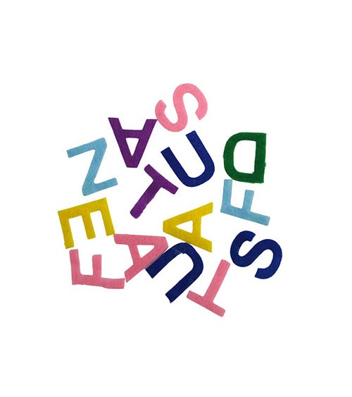 Buchstaben aus Filz - selbstklebend - 2 cm - 80 Stück