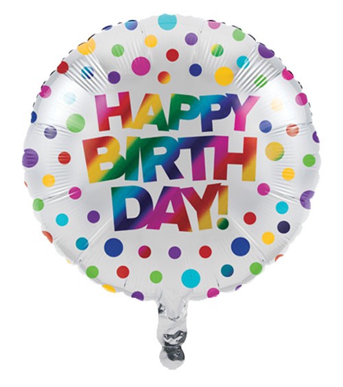 Folienballon "Rainbow Metallic" - Happy Birthday - 46 cm