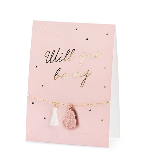 Klappkarte mit Armband "Will you be my Maid of Honor"