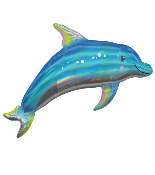 Supershape-Folienballon "Delfin" - Holographic - 73 x 68 cm