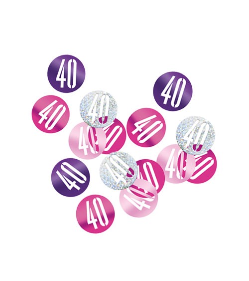 Streukonfetti "40" - pink - 14 g