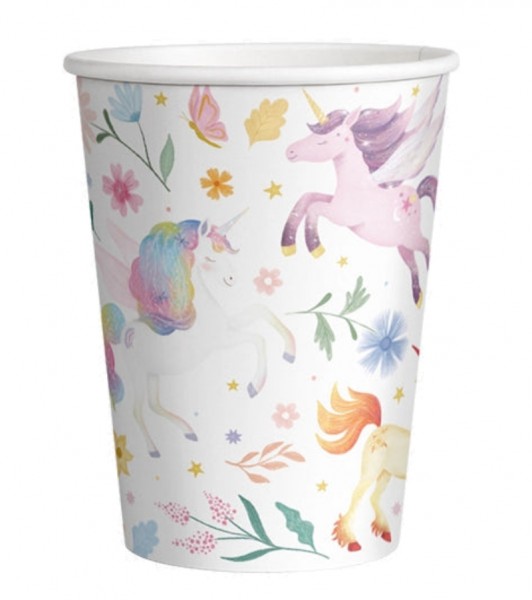 Pappbecher "Flower Unicorn" - 10 Stück