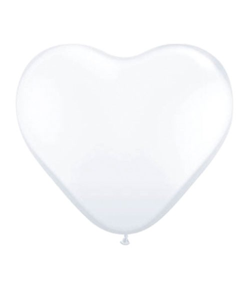 Herz-Luftballons - 30 cm - weiß - 100 Stück