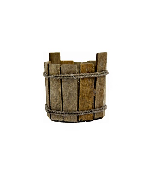 Kleiner Holzzuber - braun - 3 x 3,5 cm