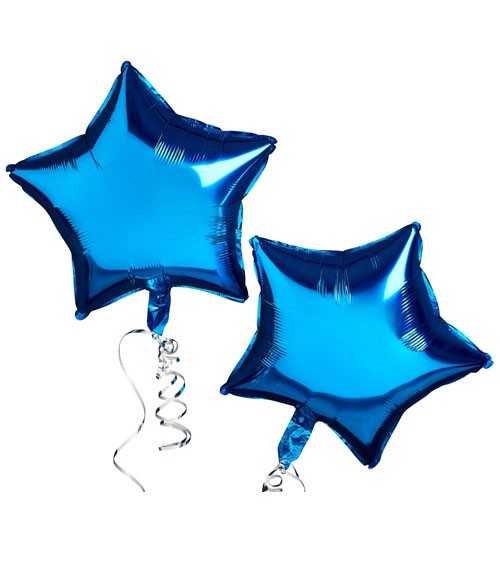 Stern-Folienballon - metallic blau - 2 Stück