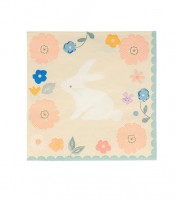 Cocktail-Servietten "Spring Floral Bunny" - 20 Stück