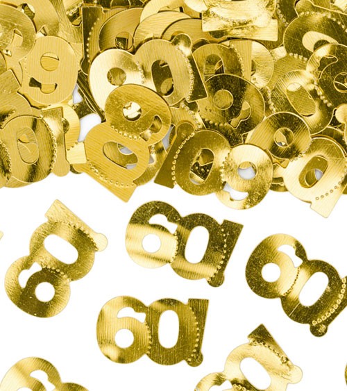 Geburtstagskonfetti "60" - metallic gold - 15 g