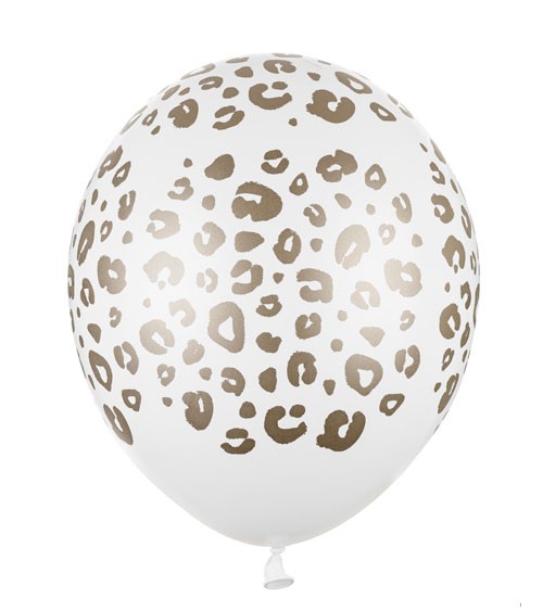 Luftballons "Leoparden-Print" - weiß, gold - 50 Stück