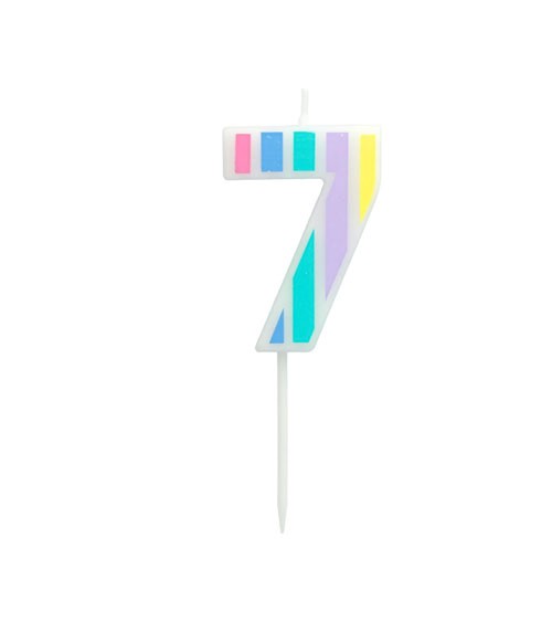 Geburtstagskerze Zahl "7" - Pastell
