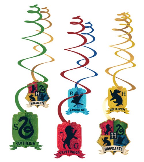 Spiralgirlanden "Hogwarts Häuser" - 6-teilig
