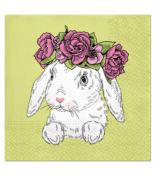 Servietten "Bunny in Wreath" - 20 Stück