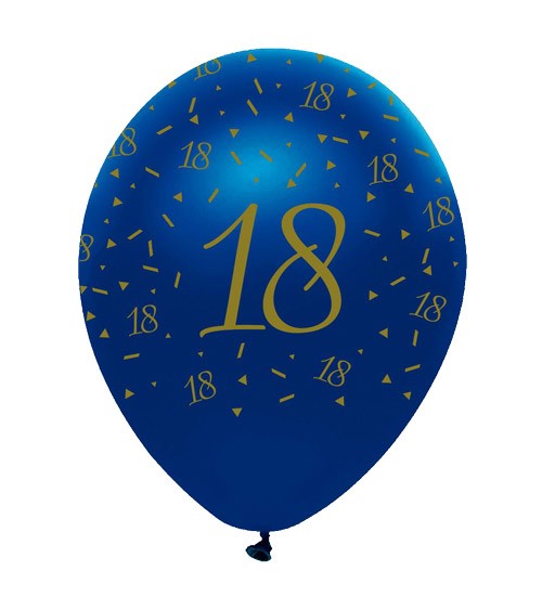 Luftballons "Geo Navy" - 18. Geburtstag - 6 Stück