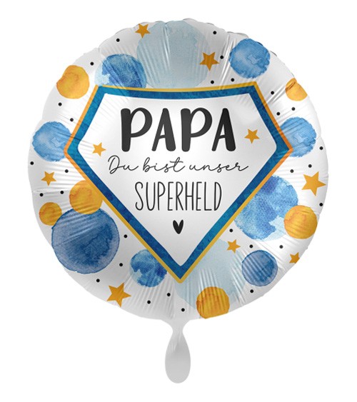 Folienballon "Papa du bist unser Superheld" - 43 cm