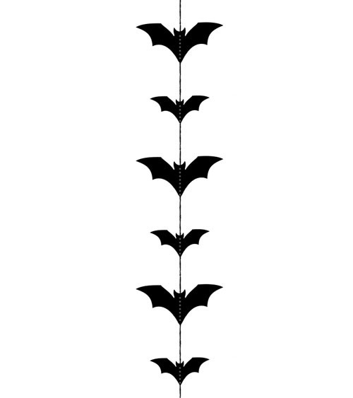 Hängedekoration aus Papier "Fledermäuse" - schwarz - 1,5 m