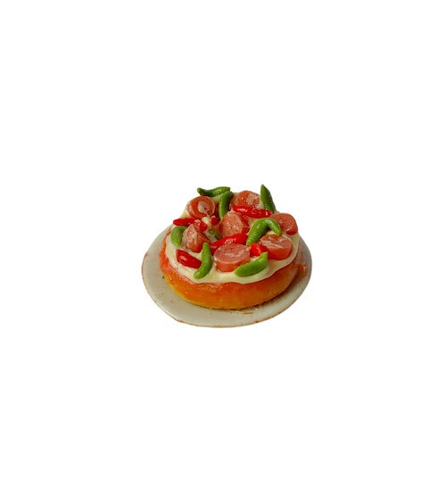 Miniatur Pizza auf Teller - sortiert