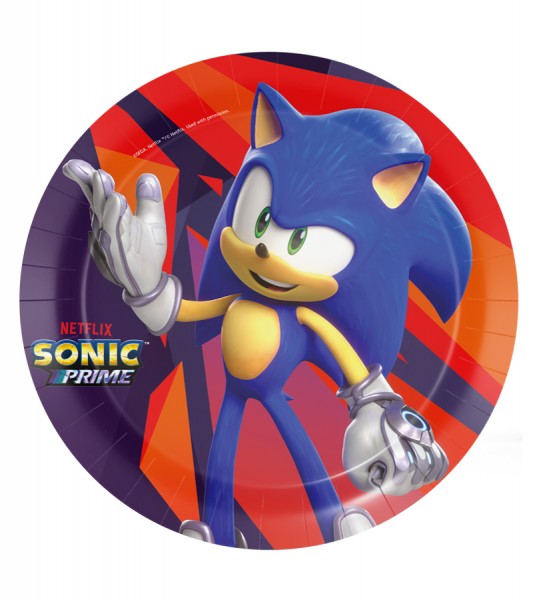 Pappteller "Sonic Prime" - 8 Stück