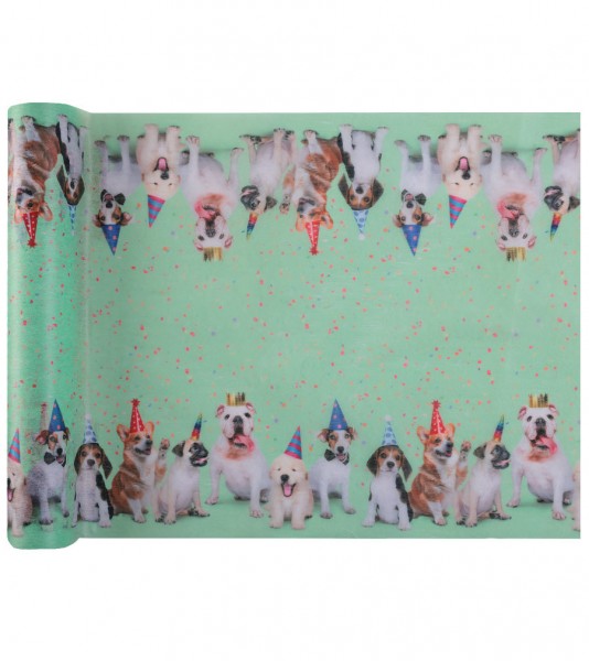 Tischläufer aus Vlies "Cool Dogs Club" - 30 cm x 2,5 m