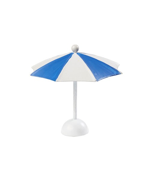 Kleiner Sonnenschirm - blau, weiß - 10 cm