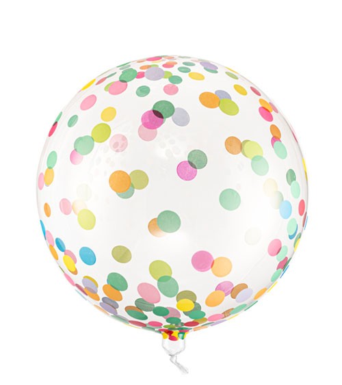Transparenter Orbz-Ballon mit Punkten - bunt - 40 cm