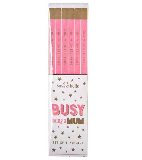 Bleistifte "Busy being a Mum" - 6 Stück