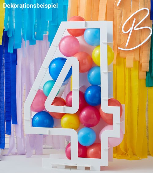 DIY-Mosaik-Rahmen „4“ zum Füllen mit Ballons - 85 cm