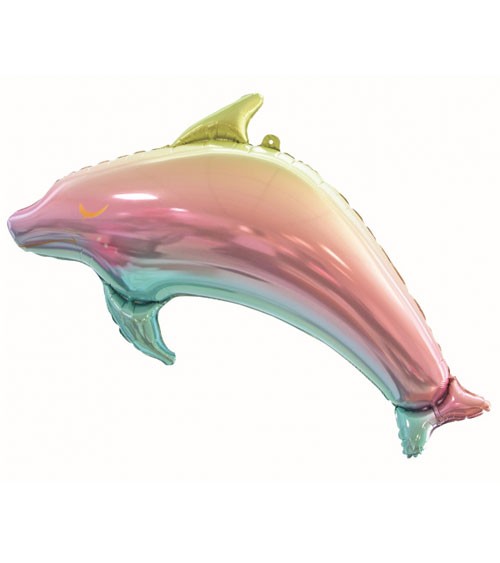SuperShape-Folienballon "Delphin" - rainbow - 93 x 50 cm