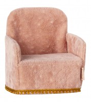 Sessel aus Samtstoff - rosa - 6,5 x 7,5 x 6 cm