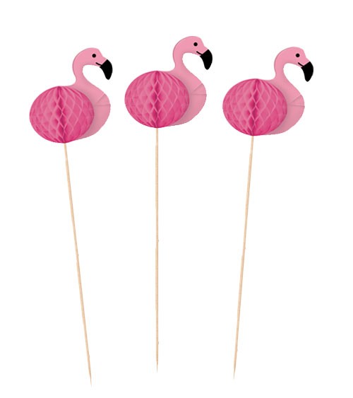 Deko-Picks "Flamingo" - 10 Stück