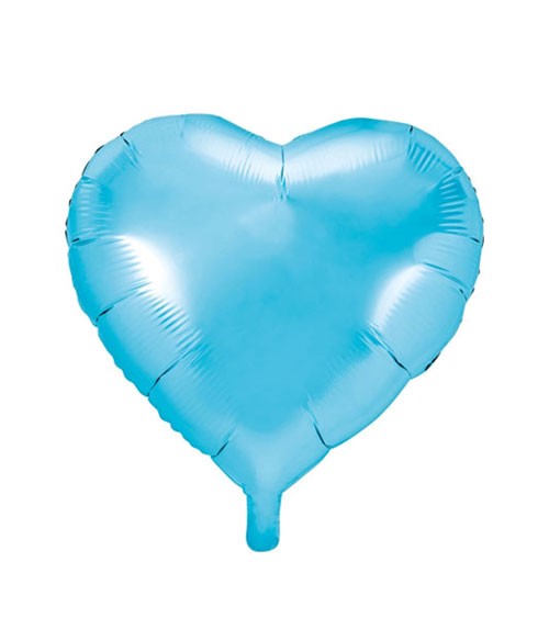 Herz-Folienballon - sky blue - 45 cm