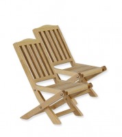 Gartenstühle - Holz - 1:12 - 2 Stück - 7 cm