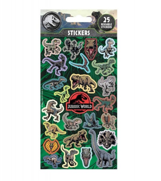 Wiederverwendbare Sticker "Jurassic World" - 25 Stück