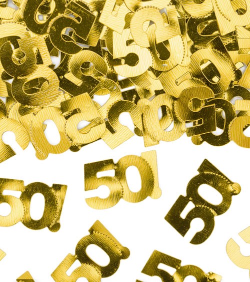 Geburtstagskonfetti "50" - metallic gold - 15 g