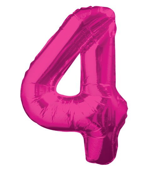 Supershape-Folienballon "4" - pink