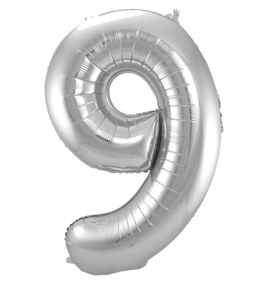 SuperShape Folienballon "9" - silber