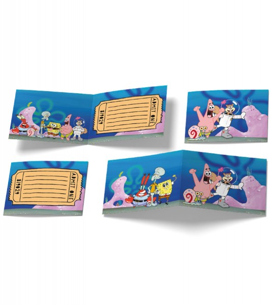 Einladungskarten "SpongeBob" - 6 Stück