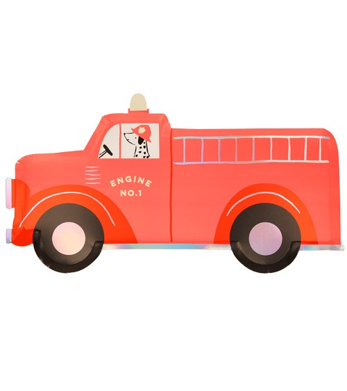 Shape-Pappteller "Fire Truck" - 8 Stück
