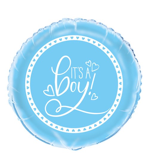 Runder Folienballon "Baby Shower - blau" - 45 cm